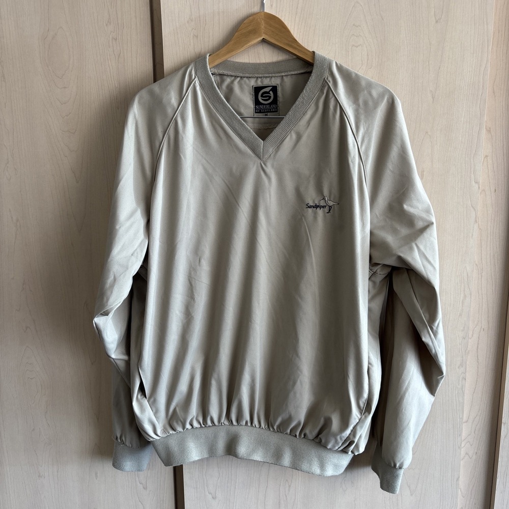 VTG Sunderland Of Scotland Pullover Mens Medium Tan Windbreaker SandPiper Golf